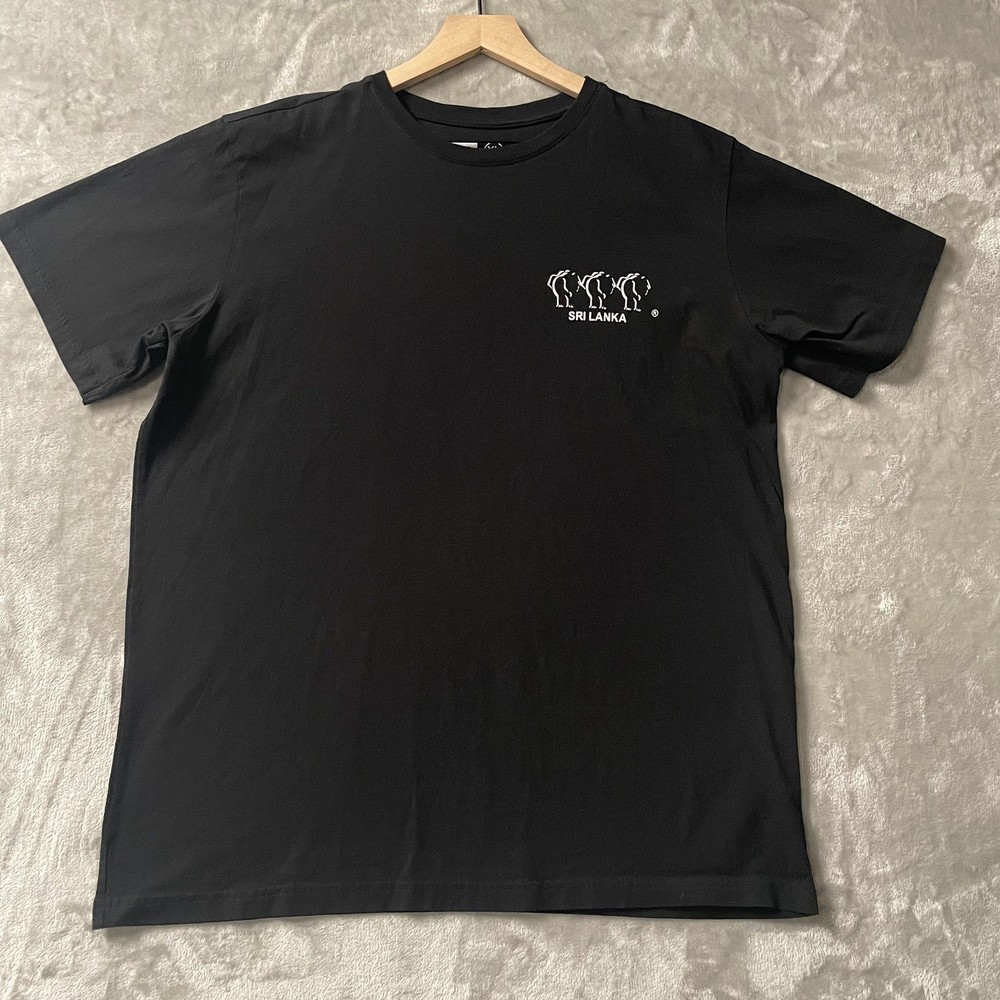 Sri Lanka LUV SL Odel T-Shirt Adult XL Black Animal Short Sleeve Cotton
