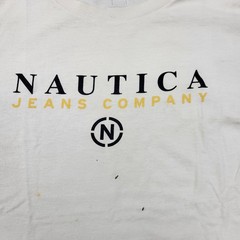 Nautica Jeans Shirt Mens XL VTG White Logo Graphic
