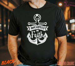 Unisex Anchored In Faith T-Shirt, Men T shirt,Women T shirt Gift Christian Top