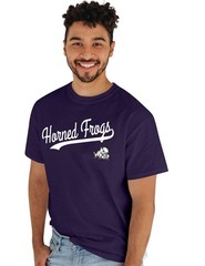 Blue 84 Mens Tcu Horned Frogs T-Shirt Cursive Team Color Team Color Large