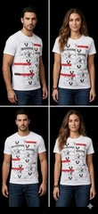 $69 TRUE RELIGION White BUDDHA TAPE Short Sleeve Designer Graphic T-shirt NWT