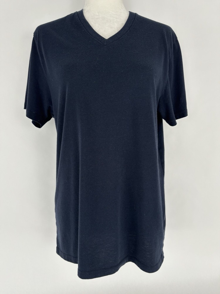 Old Navy Solid Navy Blue V-Neck Neck Short Sleeve T-Shirt Men’s Size Medium