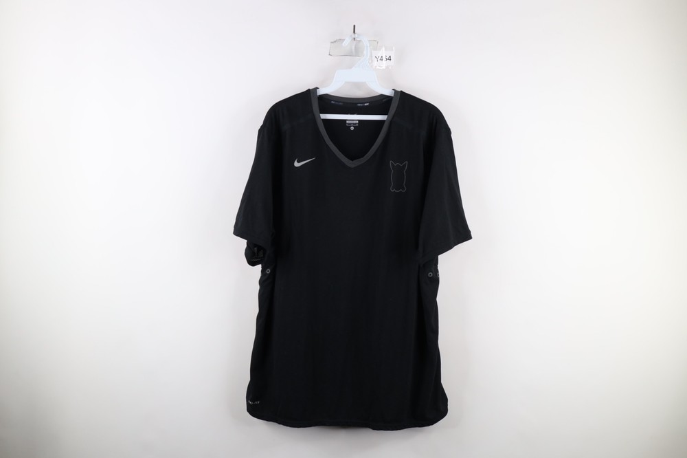 Nike Running Mens XL Spell Out Kenya Shield Tailwind Short Sleeve T-Shirt Black