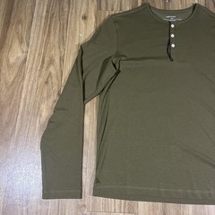 UNTUCKit Shirt Mens Small Green Long Sleeve Henley Stretch Tagless Cotton Blend