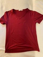 Men’s V-Neck T-Shirt Medium Slim Fit NWOT , stretchy, dark red