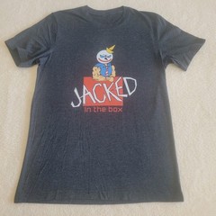 Funny Jacked In The Box Parody Med. Muscle Clown Gym T-Shirt Tagless