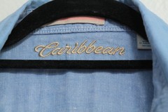 Caribbean Blue Shirt Men’s 90% Linen/10% Cotton Long Sleeve Relaxed Size XLG