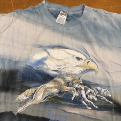 Vintage Dalta Shirt Mens Large Blue Gray Wolves Eagle 90s