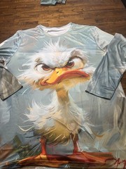 Crazy Duck Long Sleave Poly Print Front And Back Xl