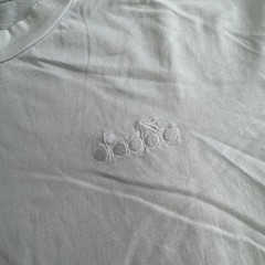 Diadora White T-Shirt Mens Y2K Retro Embroidered Logo Size Medium