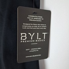 NWT BYLT Wide Neck Lux T-Shirt Mens Large Black Athletic Fit S/S Premium Basics