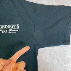 VINTAGE Groggys Pool Team Shirt Adult Medium Black Tee Billiards Frog Graphic