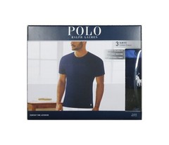 Polo Ralph Lauren Men’s Blue-Navy-Green Slim Fit Crew-Neck 3 Pack T-Shirts