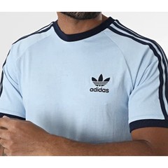 NEW MENS XL ADIDAS ORIGINALS 3-STRIPES CALIFORNIA T SHIRT Sky Blue JN7018