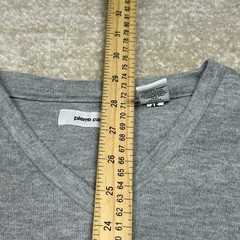 Pierre Cardin Shirt Mens XXL Gray V Neck Short Sleeve Knit Tee Soft Blend
