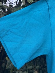 NOS! Vintage 90s HANES Heavyweight BLANK Blue Single Stitch 50/50 T Shirt Medium