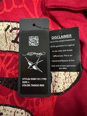 Ed Hardy Men’s Size L Tango Red Eagle Heart Rhinestone T-shirt NWT