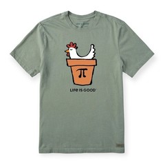 Life Is Good Chicken Pot Pi Crusher Tee Shirt Men Small NWT Humor Puns