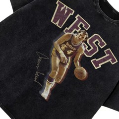 Jerry West Tribute T-Shirt The Logo Basketball Custom Fan Made Art Vintage Tee