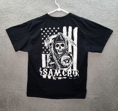 Sons Of Anarchy Shirt Adult Extra Large Black Biker Motorcycle Grim Reaper Skull