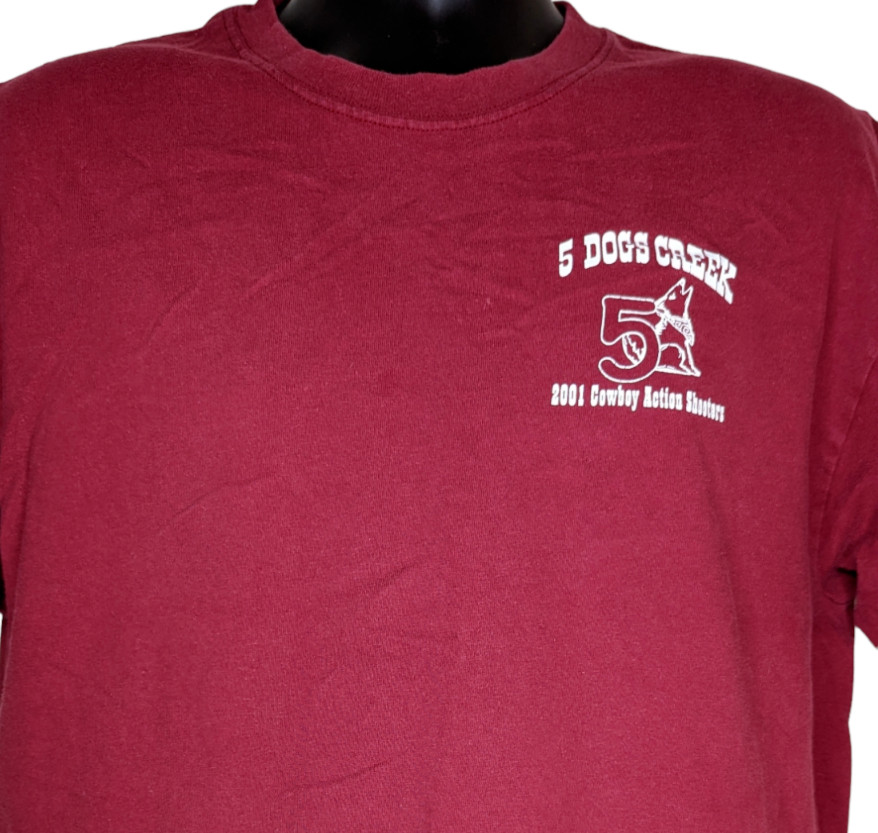 5 Dogs Creek Cowboy Action Shooters Vintage 2001 Tshirt SASS Size L