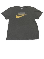 Nike The Nike Tee Men’s Size 2XL T-shirt Dark Grey Yellow Swoosh