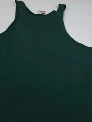 Vintage 90s Nike Swoosh Logo Embroidered Tank Top USA Dark Green Faded Bleach **