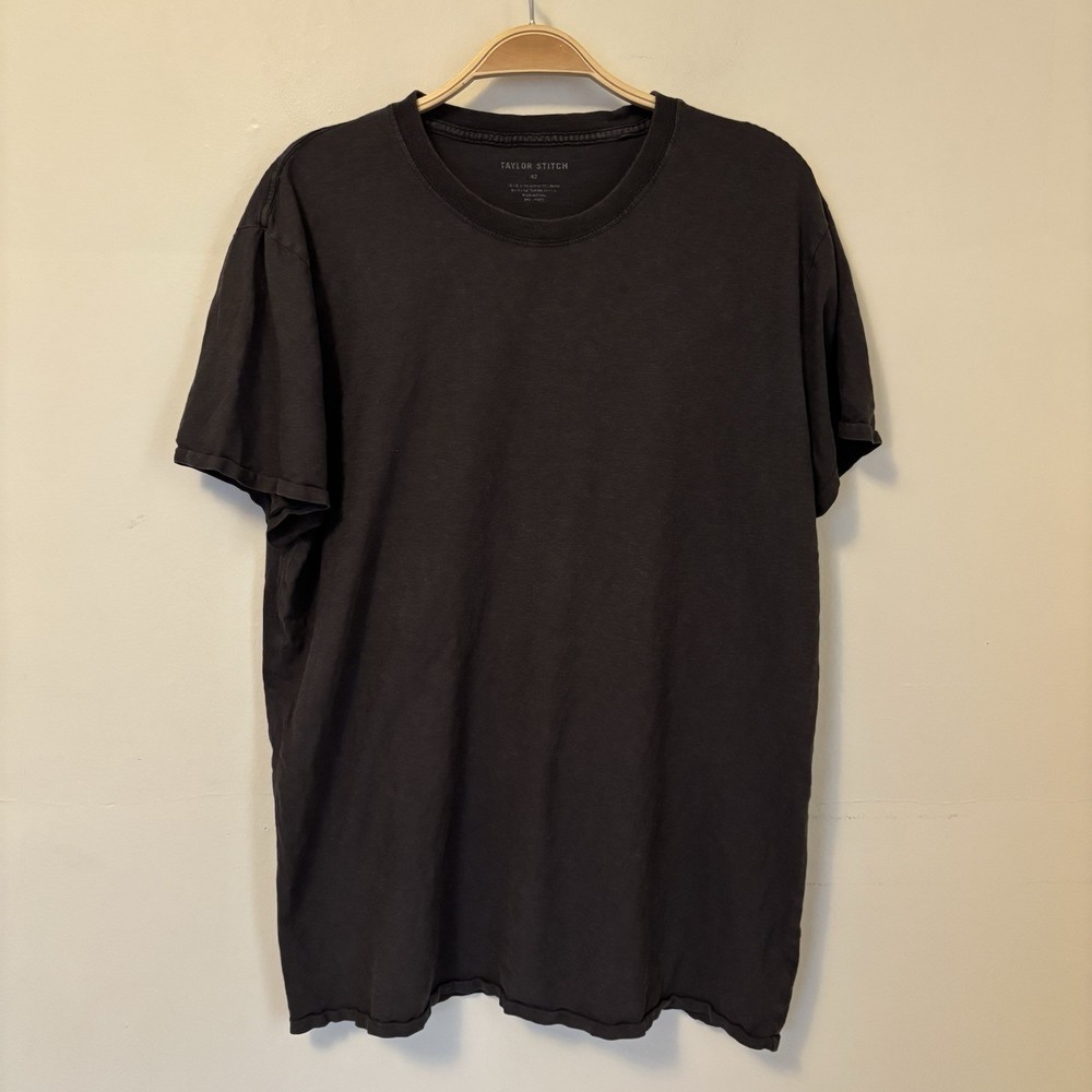 Taylor Stitch T-Shirt Organic Cotton Hemp Crew Neck 42 Gray Light Weight XL DESC
