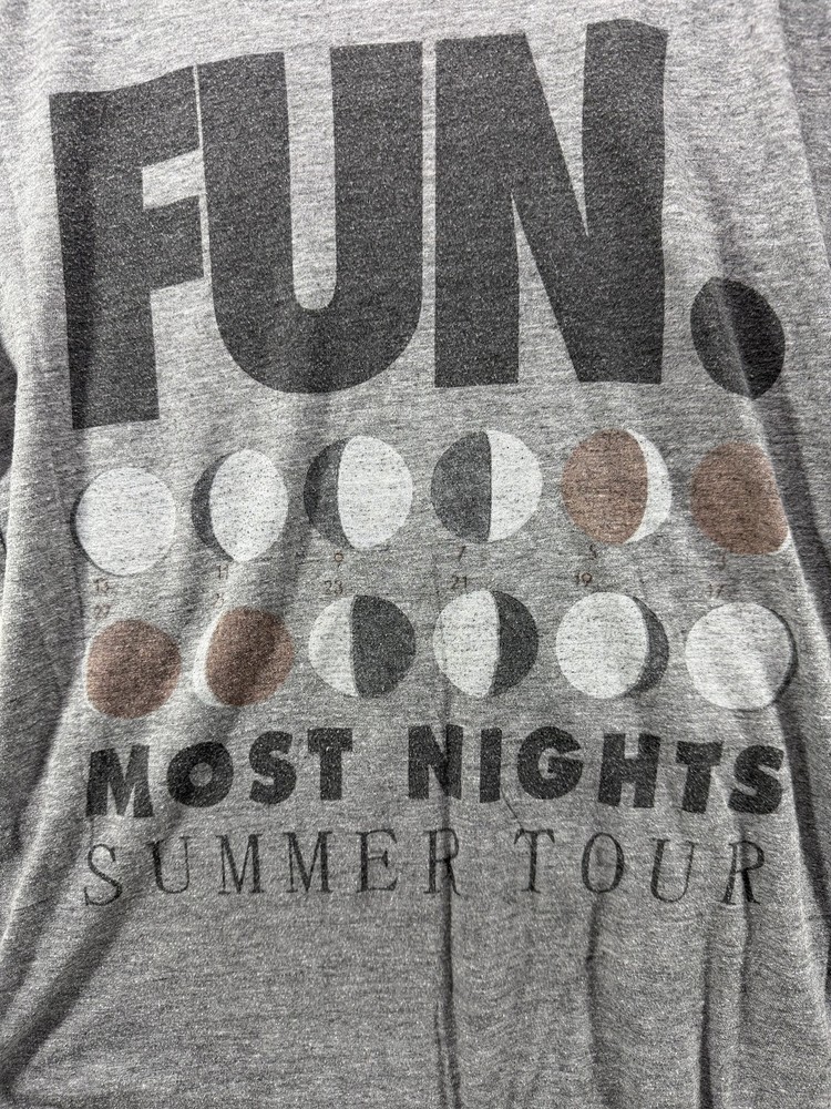 fun Band Most Nights Summer Tour T Shirt M Heather Grey Moon Phase Graphic Tee