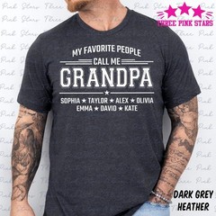 Personalized Grandpa Shirt With Kids Names Custom Fathers Day Shirt Gift