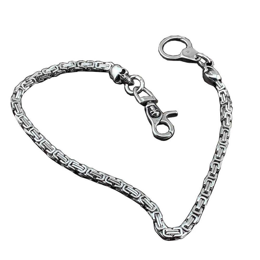 Heavy Stainless Steel Skull Curban Wallet Chain Motorcycle Biker Pants key ch…