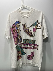 Vtg 90s Thrashed Faded Abstract Art Shirt XL Surf Skate Grunge Vaporwave OP