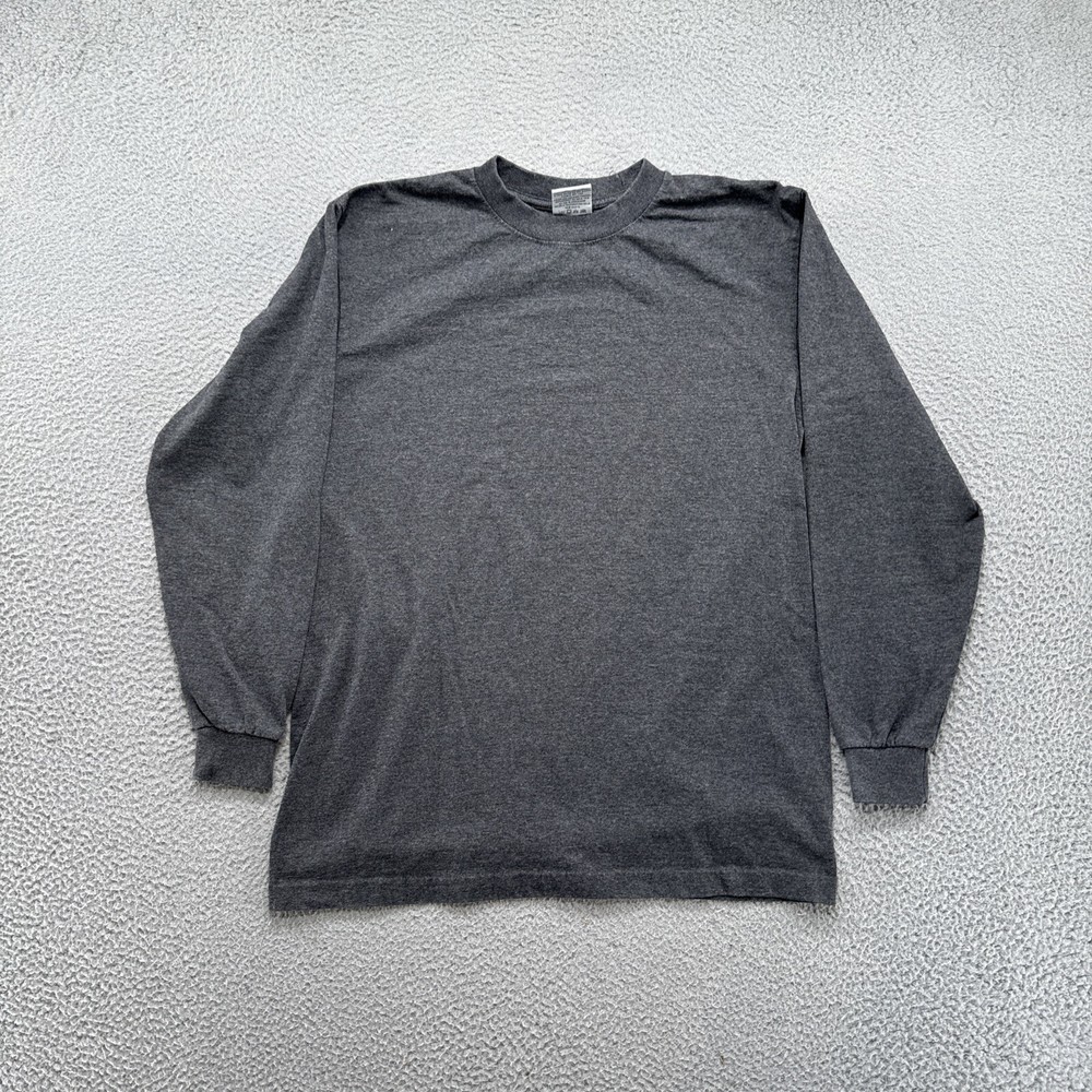 Vintage Shaka Wear Super Max Heavy Long Sleeve Gray Shirt in Mens Size Large