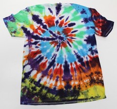 Tie Dye T-Shirt Adult L Purple Spin Parade Gildan Softstyle Cotton Short Sleeve