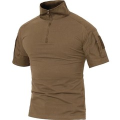 Men’s Tactical Short Sleeve Shirts 1/4 Zip Outdoor Pullover Slim Fit Work Shirts
