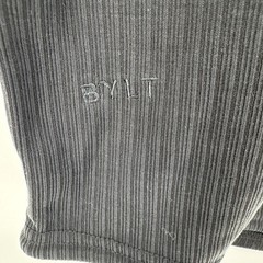 #1675 BYLT Premium Basics Drop-Cut Shirt Mens L Black Ribbed Modal Blend Tee
