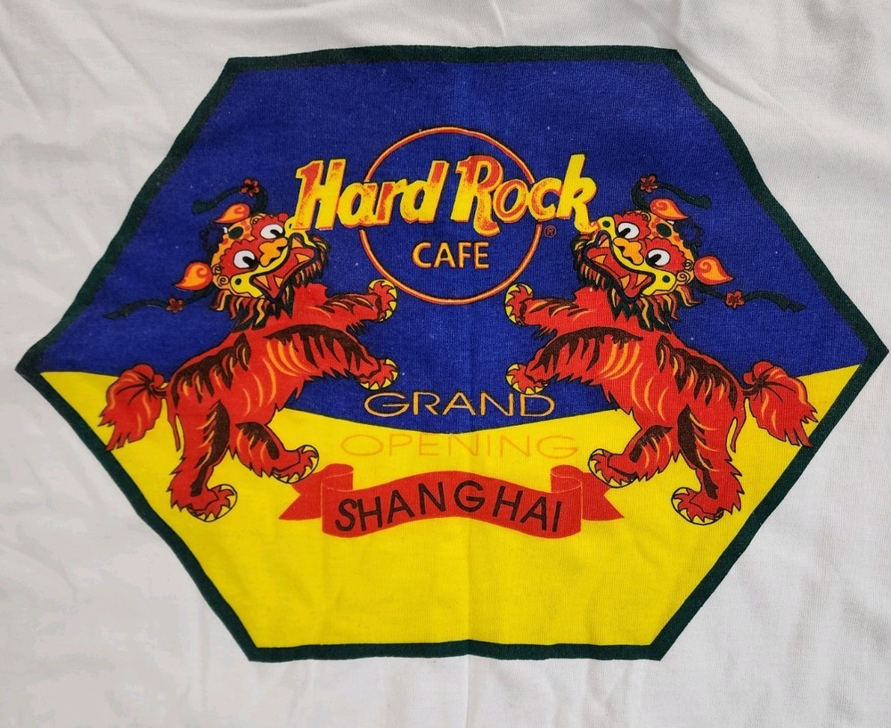 Vintage Hard Rock Shanghai 1996 Grand Opening Tshirt Large 90s China Japan Rare