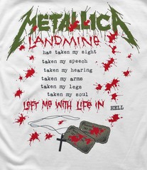 Metallica T Shirt One Landmine Official Licensed Metal Tee White S-2XL New