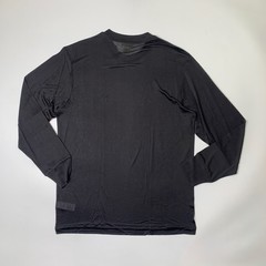 LL Bean Shirt Mens L Large Black Sheer Silk Crewneck Lightweight Underwear Base