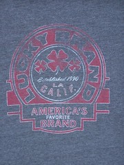 Lucky Brand Shirt Adult Medium Gray Graphic Short Sleeve Classic Casual Mens