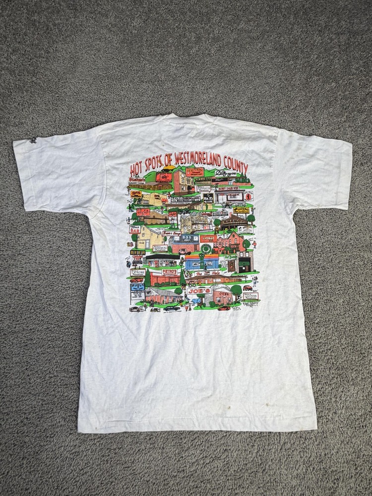 Vintage Pittsburgh Shirt Mens L Hot Spots Of West Moreland County Pennsylvania