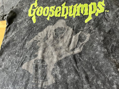 The Relaxed Tee x Goosebumps Logo Graphics Distressed Black Tshirt – Unisex XS