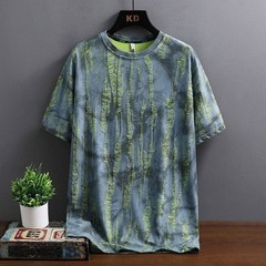 Men Luxury Fashion Trend Distressed Ripped Hole Casual Summer Streetwear T-Shirt