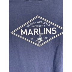 Champion Virginia Wesleyan University Marlins Graphic T-Shirt Navy Blue Mens 3XL