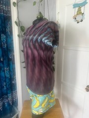 Roll Fold Ice Tie Dye T-Shirt, Unisex M SS Crew, Reddish Purple Wave