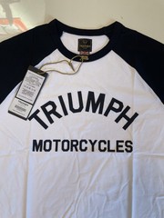 Triumph Motorcycles Saltern T Shirt Mens Small White Black Cotton Crew Neck