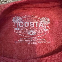 New! Costa Del Mar T-Shirt Mens X-Large Red Heathered Short Sleeve Graphic Tee