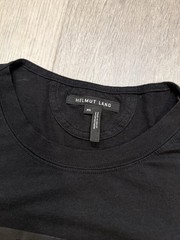 Helmut Lang Men’s Black on Black Box Fit Film Print T-Shirt – XS