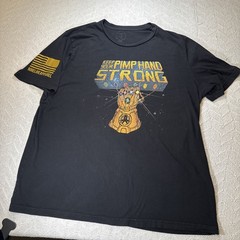 Mens Nine Line T-shirt Marvel Thanos Keep Pimp Hand Cotton Strong American