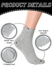 6 Pairs Women Toe Socks Cotton Breathable Compression Crew Five Toe…